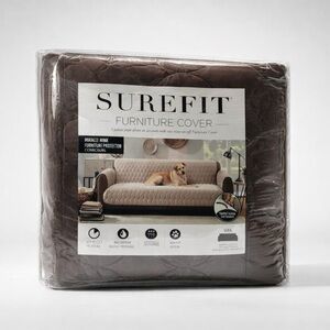 NEW SureFit Miracle Mink Sofa Furniture Protector Chocolate Brown Waterproof 70"